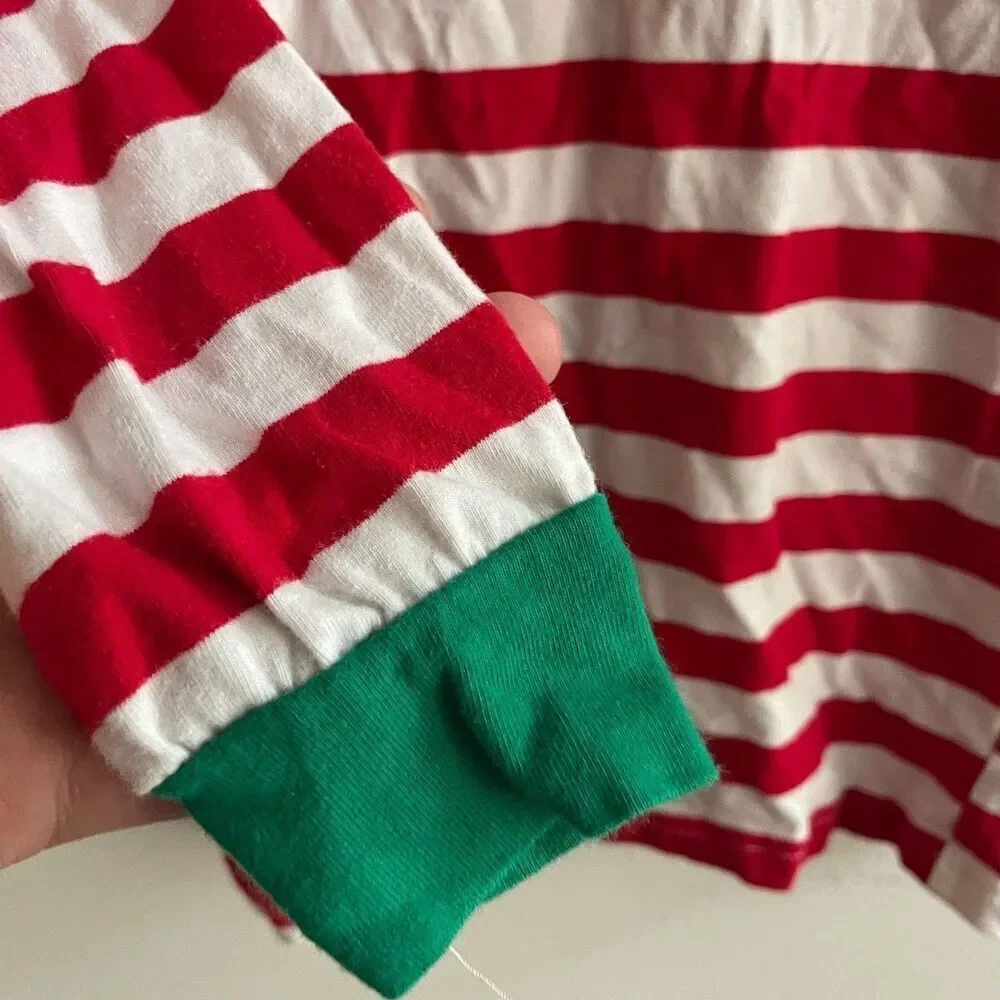 Shelry Red Stripe Christmas Pajama Set 12 Years Long Sleeve Pants Holiday Green